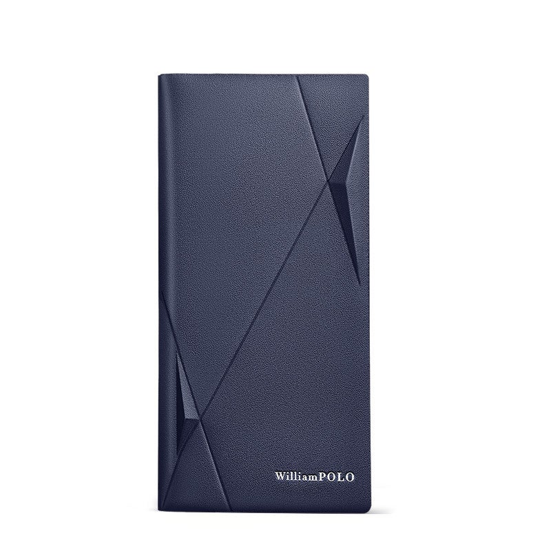 Men's Genuine Leather Clutch Wallet - Large Capacity, Zipper Pocket, 19 Card Slots