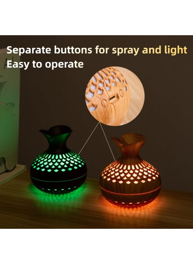 Bukela Colorful Cool Mini Humidifier, Flower Shape Humidifier,USB Personal Desktop Humidifier for Car, Office Room, Bedroom,etc. 2 Mist Modes, 7 colors,Super Quiet (Darkwood) - Image 4