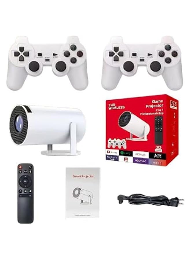 Topleo Retro Console Projector - 2-In-1 Professional Game Projector, 4k Hd Projector With Built-In Retro Games, Smart Tv Projector For Indoor & Outdoor, Christmas Gift For Kids  - Image 1