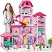 Doloowee Dolls House for Girls Toys 4 Stories 10 Rooms Dollshouse with 2 Princesses Slide Accessories Playset for Toddler Playhouse Gift for for 3 4 5 6 7 8 Year Old Girls Toys - Image 2