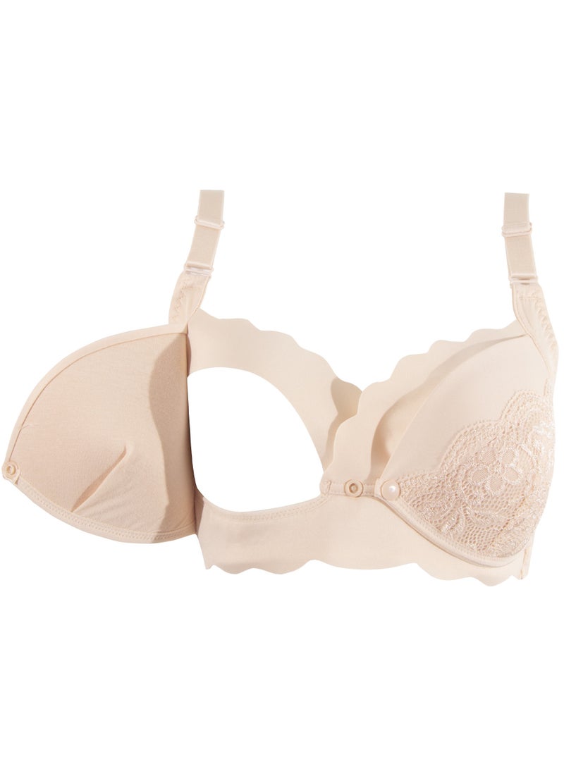 أوكوس حمالة صدر أنيقة للحمل والرضاعة بدون خياطة - بيج - مقاس كبير - Image 4