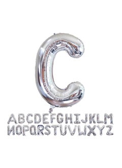 Party with Emma Silver Letter A to Z Balloons 32 inch Large Alphabet Balloons Silver Helium Foil Letter Balloon Banner for Birthday Party Anniversary Wedding Decoration (Silver-C)  - Image 1