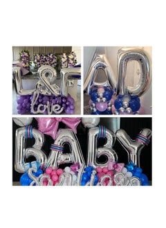Party with Emma Silver Letter A to Z Balloons 32 inch Large Alphabet Balloons Silver Helium Foil Letter Balloon Banner for Birthday Party Anniversary Wedding Decoration (Silver-C)  - Image 5