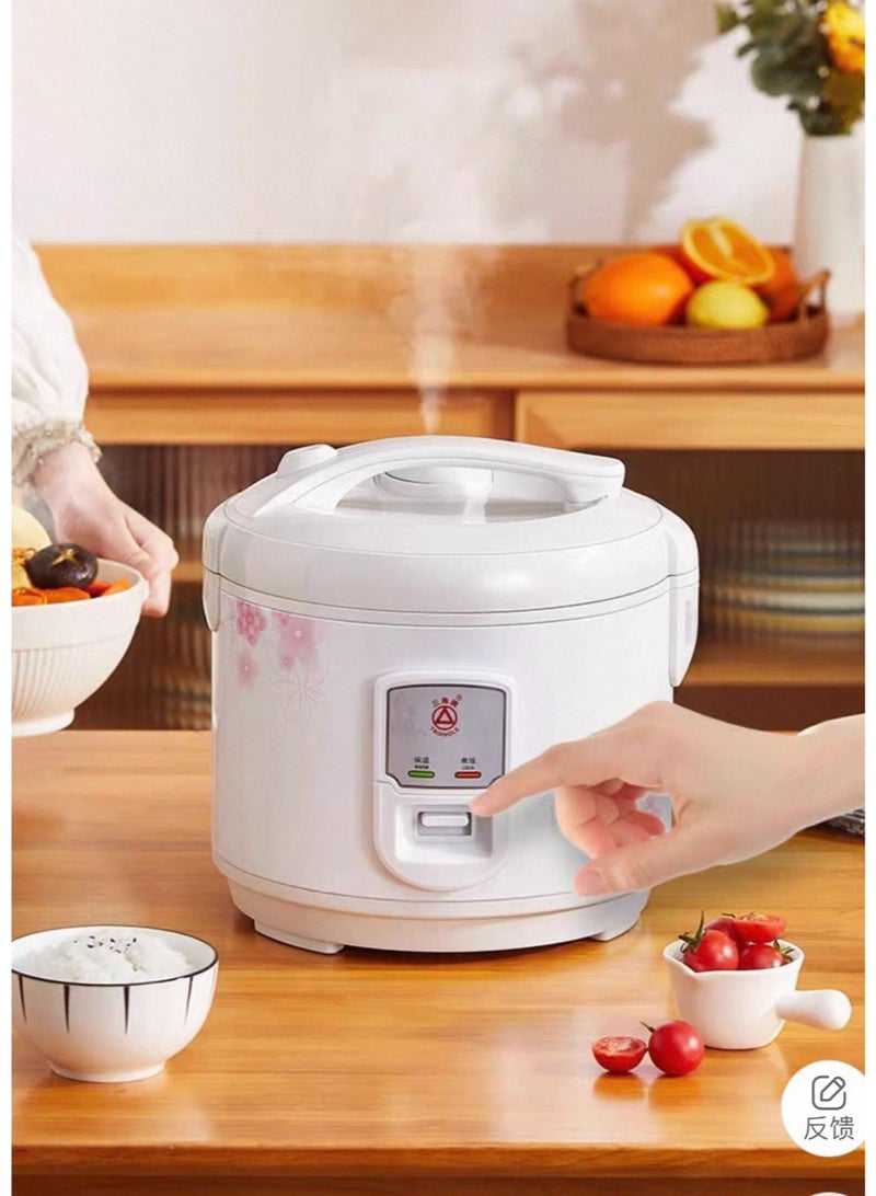 Electric rice cooker 3-liter capacity, practical and easy to use.  pot is easy to clean and disassemble. It comes with a spoon, measuring cup, and strainer for steaming vegetables. High-quality design for heat retention. - Image 1