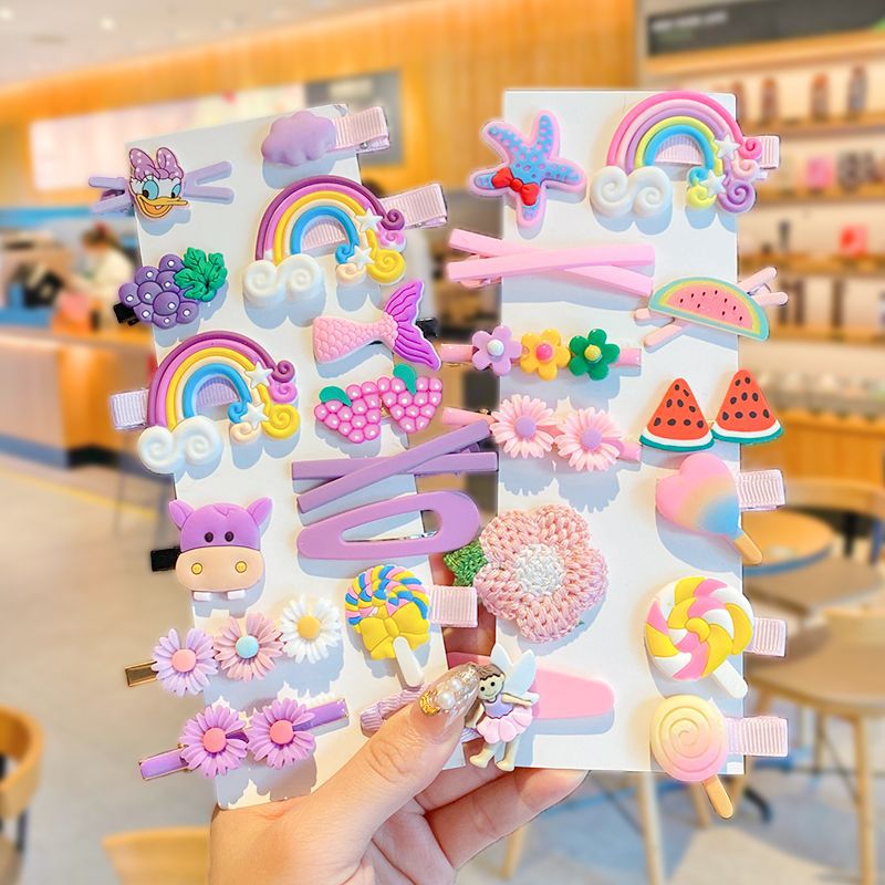 28 PCS Baby Girls Hair Clips, Colourful & Cute Hair Accessories | Multicolour - Image 1