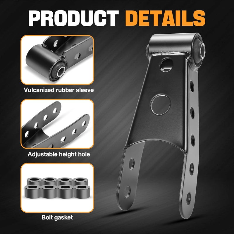 WEILEITE 2-3 Inch Suspension Rear Drop Lowering Shackles Kit for Chevy Silverado GMC Sierra 1500 1999-2019 - Image 4