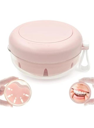 Pink Denture Case with Mirror for Travel - No-Leak Container for Full & Partial Dentures, Mouth Guards, Braces, Aligners. - pzsku/ZBAE06D810C8030D80D56Z/45/_/1733508422/b4d206b2-3f1d-47e6-9052-bfb00ffa5521