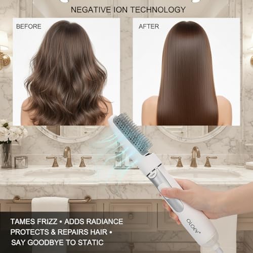 POCREATION 2-In-1 Electric Hair Dryer Styling Tool - Blow Dryer Brush with Teasing Comb, 3 Gear Adjustable Hair Straightener (US Plug) - Image 2