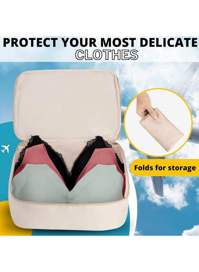 FunBlast Cubes Luggage Packing Organizers - 7 Set Packing Cubes Luggage Packing Organizers, Makeup Bags Organizer Packing Cubes with Shoe Bag, Laundry Bag for Travel (Beige) - Image 4