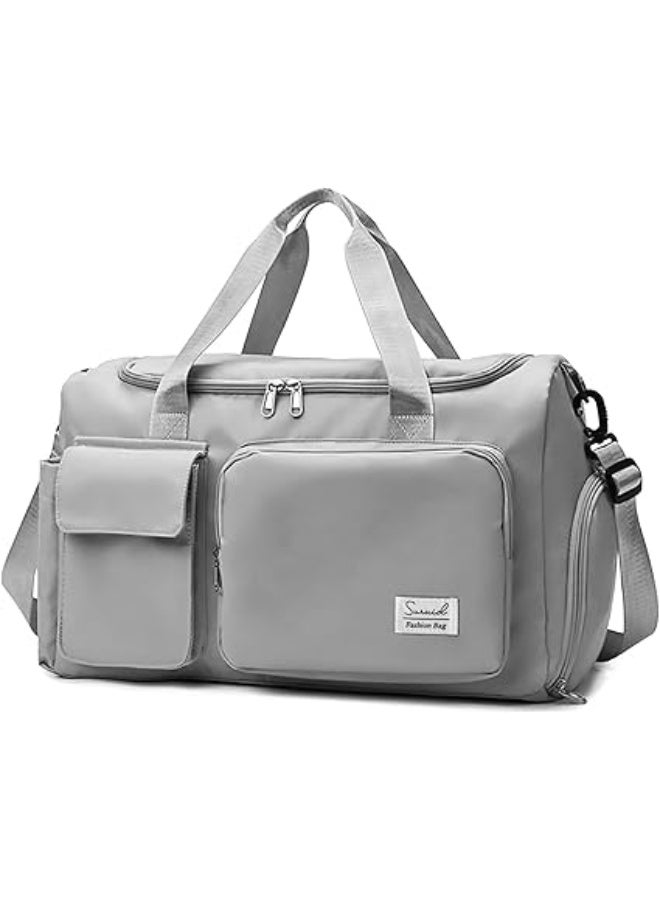Large lightweight duffel bag with double shoulder straps and a wet pocket - Women's tote suitable for the gym, evenings out, and holidays, Oxford - Image 1