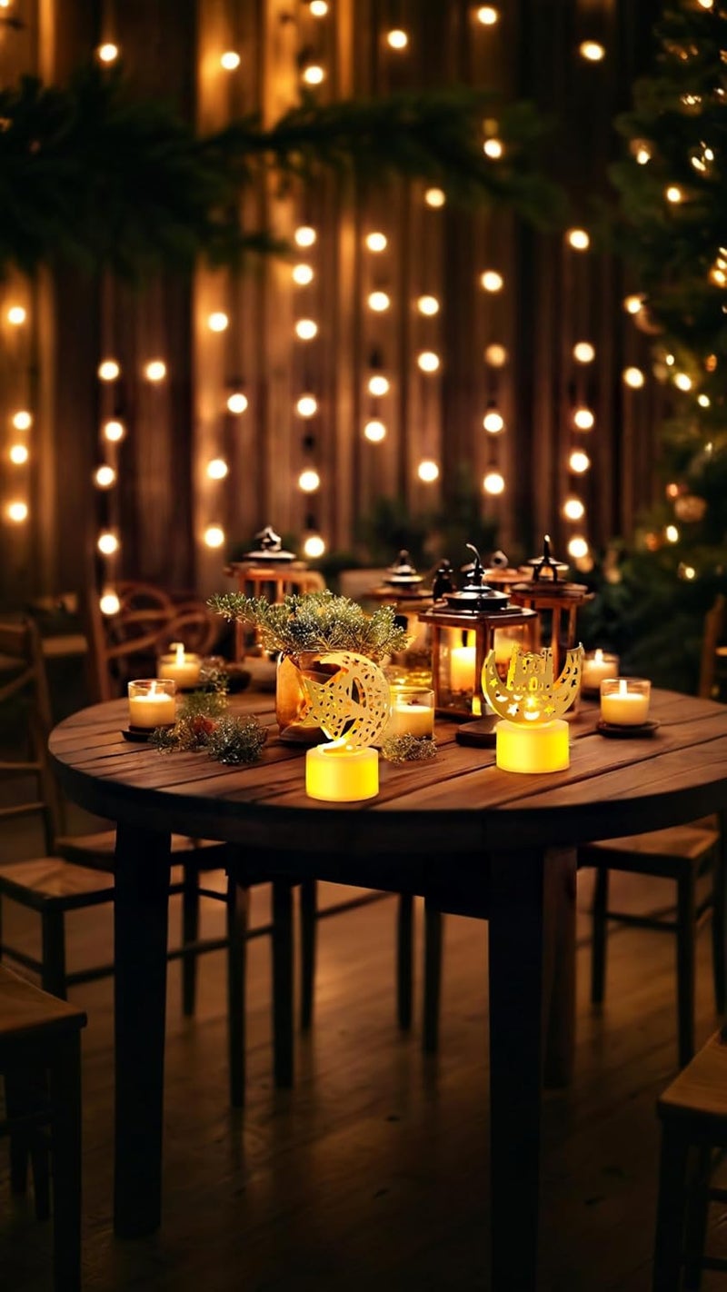 Honwor Moon and Castle Lighthouse Eid Lantern Lights - 6 Pcs Mini Night Light Decor for Ramadan, Home, Indoor, Outdoor, Bedroom, Tabletop Party Decoration - Image 4