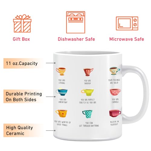 LNOKRIM Positivi-Tea Mug, Positivity Self Affirmation Coffee Cup, Gift for Teacher Therapist Counselor, Positive Self-Talk Coffee Mug, 11 Oz Self Regulation Tea Cup - Image 3