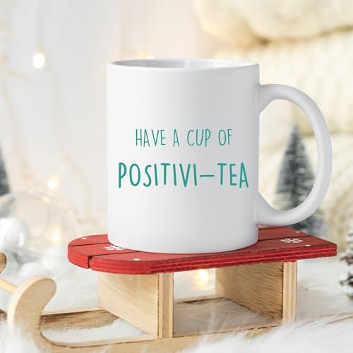 LNOKRIM Positivi-Tea Mug, Positivity Self Affirmation Coffee Cup, Gift for Teacher Therapist Counselor, Positive Self-Talk Coffee Mug, 11 Oz Self Regulation Tea Cup - Image 4
