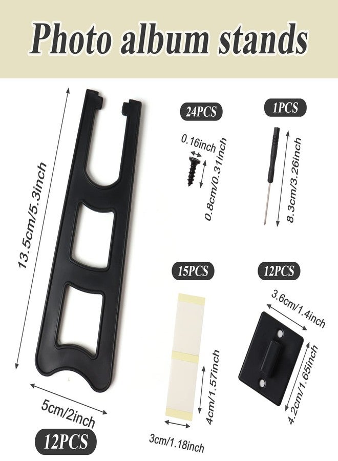 HAPY SHOP 12 Pieces Easel Back Picture Frame Back Stand Picture Frame Easel Back with 24 Pieces Screws & 15 Pieces Stickers and Screwdriver for Photos Pictures Frames Supplies - Image 2