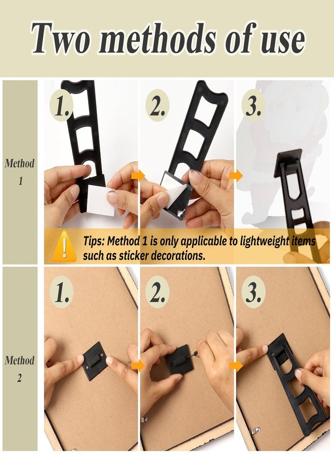 HAPY SHOP 12 Pieces Easel Back Picture Frame Back Stand Picture Frame Easel Back with 24 Pieces Screws & 15 Pieces Stickers and Screwdriver for Photos Pictures Frames Supplies - Image 3
