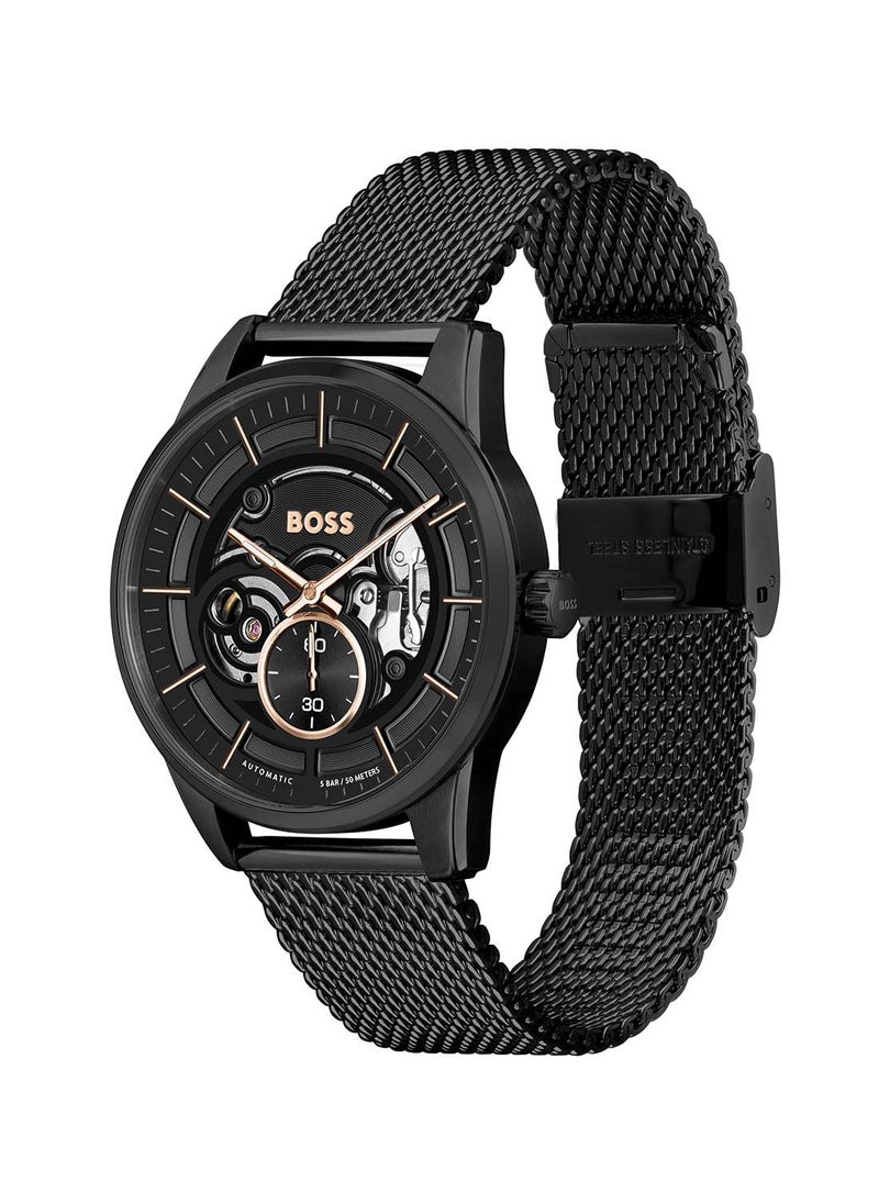 HUGO BOSS Men's Analog Round Shape Stainless Steel Wrist Watch 1514035 - 42 Mm  - Image 1