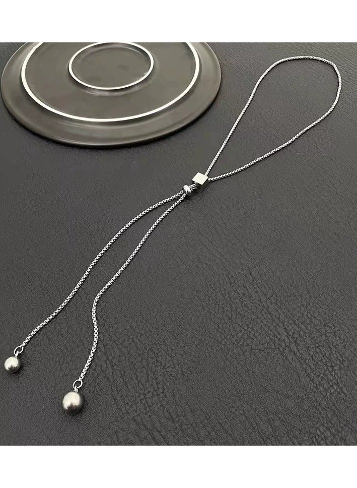 Goolsky Adjustable Long Stainless Steel Chain Necklace for Women – Hip-Hop Streetwear Pendant | Minimalist Edgy T-shirt Sweater Jewelry  - Image 4