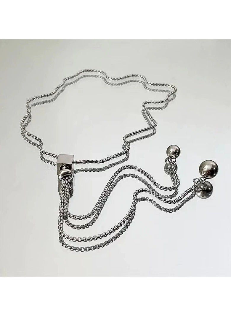 Goolsky Adjustable Long Stainless Steel Chain Necklace for Women – Hip-Hop Streetwear Pendant | Minimalist Edgy T-shirt Sweater Jewelry  - Image 5