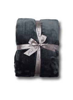 Neyam Neyam 100% polyester winter blanket. Size 200X150 - Soft and comfortable velvet blanket, dual colours. In grey  - Image 1