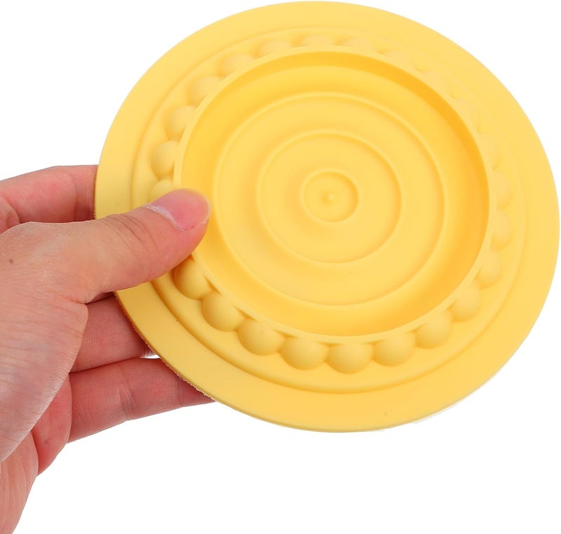 Slow Feed Cat Bowl with Mat, Yellow Non-Slip Silicone Slow Feeder for Cats and Small Dogs, Anti-gulping Pet Feeding Plate to Reduce Eating Speed and Promote Digestion - Image 4