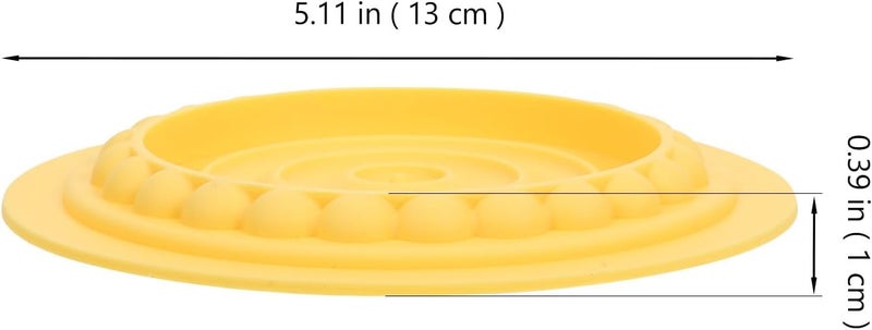 Slow Feed Cat Bowl with Mat, Yellow Non-Slip Silicone Slow Feeder for Cats and Small Dogs, Anti-gulping Pet Feeding Plate to Reduce Eating Speed and Promote Digestion - Image 2