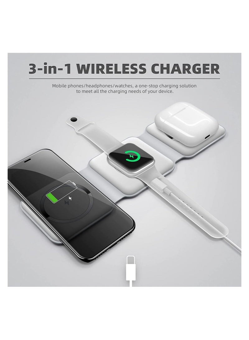 MUNTAQI 3 in 1 Wireless Charger,Magnetic Foldable Charging Station,Fast Wireless Charging Pad - Image 3