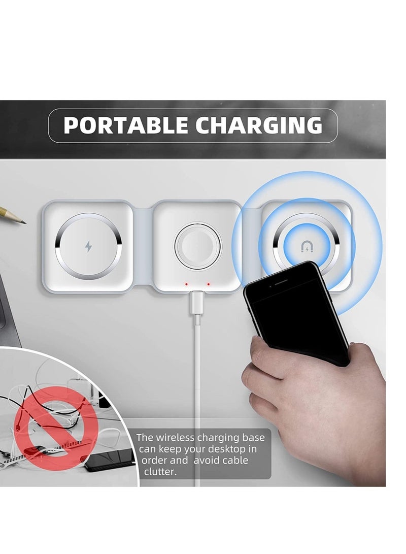 MUNTAQI 3 in 1 Wireless Charger,Magnetic Foldable Charging Station,Fast Wireless Charging Pad - Image 2