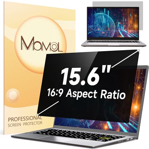 Mamol 15.6 Inch Laptop Privacy Screen Filter for 16:9 Widescreen Display, Eye Protection Anti Glare & Blue Light Filter, Privacy Screen Protector for 15.6" Laptop - Image 1