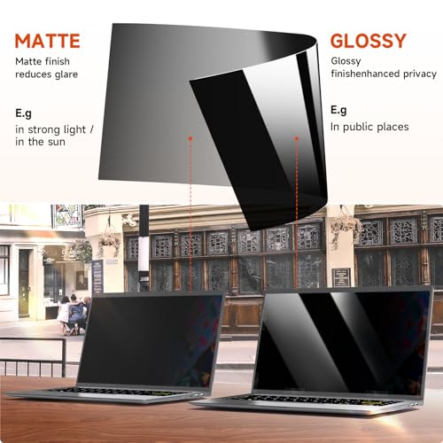 Mamol 15.6 Inch Laptop Privacy Screen Filter for 16:9 Widescreen Display, Eye Protection Anti Glare & Blue Light Filter, Privacy Screen Protector for 15.6" Laptop - Image 5
