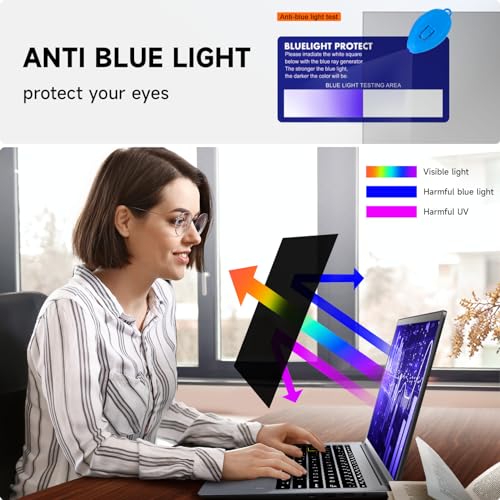 Mamol 15.6 Inch Laptop Privacy Screen Filter for 16:9 Widescreen Display, Eye Protection Anti Glare & Blue Light Filter, Privacy Screen Protector for 15.6" Laptop - Image 4