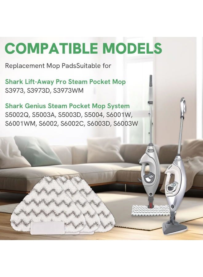 Planially 4 Pack Steaming Mop Replacement Pads Triangle for Shark Lift-Away Genius S3973 S3973D S5003D S6001 S6002 3973WM S5002 Steam Pocket Mop Series - Image 2
