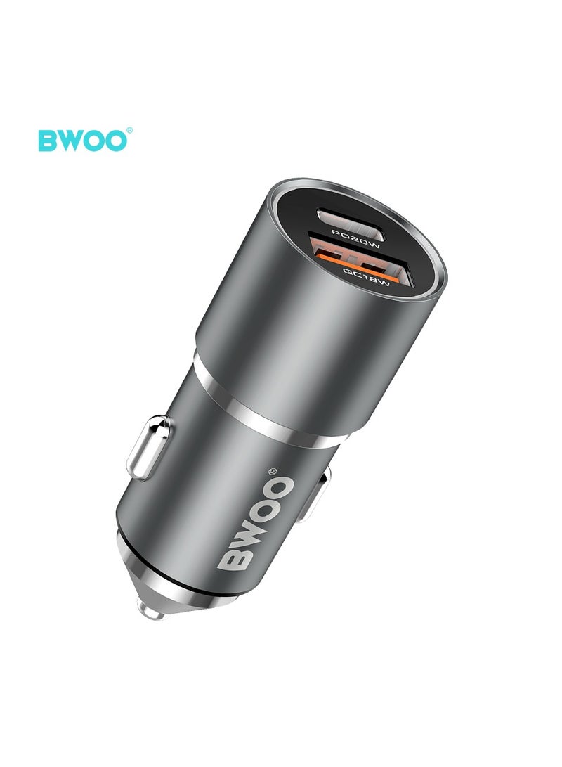 BWOO Pd 20W + Qc 18W Dual Port Car Charger - Image 1