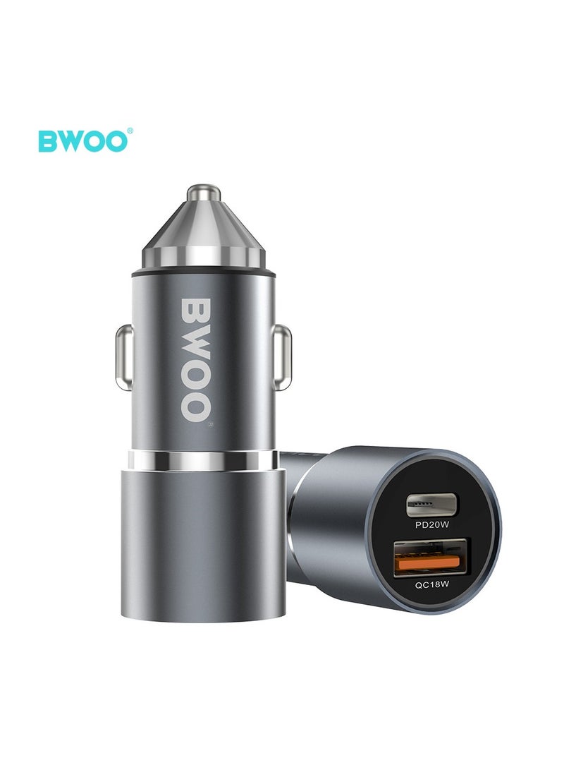 BWOO Pd 20W + Qc 18W Dual Port Car Charger - Image 3