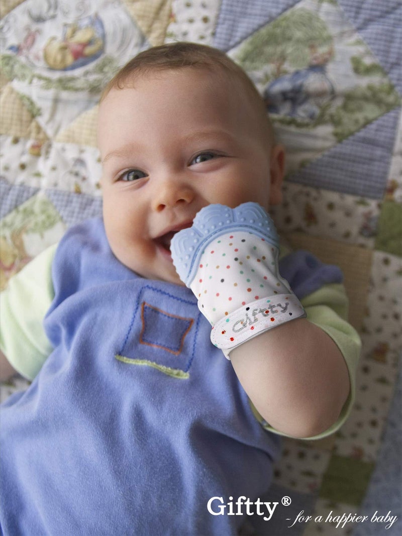 Giftty Baby Teething Mitten Chew Mitt Teether Glove Toy Self Soothing Teether, Teething Pain Relief Soothing Toy, Prevent Scratches Glove, for 3-12 Months Baby - Image 2