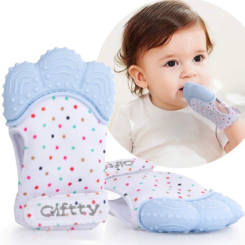 Giftty Baby Teething Mitten Chew Mitt Teether Glove Toy Self Soothing Teether, Teething Pain Relief Soothing Toy, Prevent Scratches Glove, for 3-12 Months Baby - Image 1