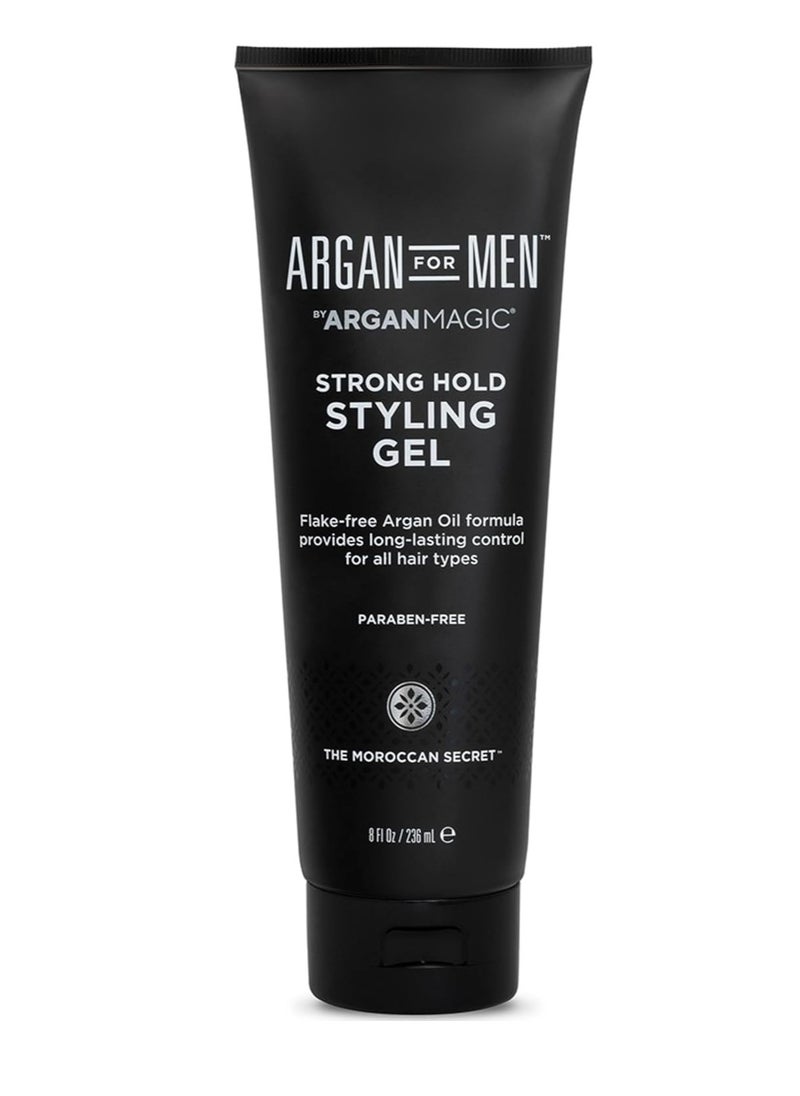 ARGAN MAGIC Argan Magic Strong Hold Styling Gel - Flake-Free Argan Oil Formula for Superior Hold and Long-lasting Control | Made in USA, Paraben Free, Cruelty Free (8 Fl Oz)  - Image 1
