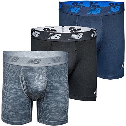 New Balance Men's 6" Boxer Brief Fly Front with Pouch, 3-Pack,Black/Pigment/Steel Woodgrain, Small (29"-31") - Image 5