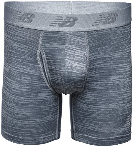 New Balance Men's 6" Boxer Brief Fly Front with Pouch, 3-Pack,Black/Pigment/Steel Woodgrain, Small (29"-31") - Image 4