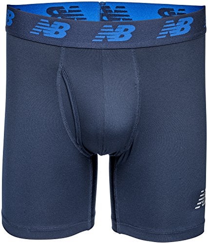 New Balance Men's 6" Boxer Brief Fly Front with Pouch, 3-Pack,Black/Pigment/Steel Woodgrain, Small (29"-31") - Image 2