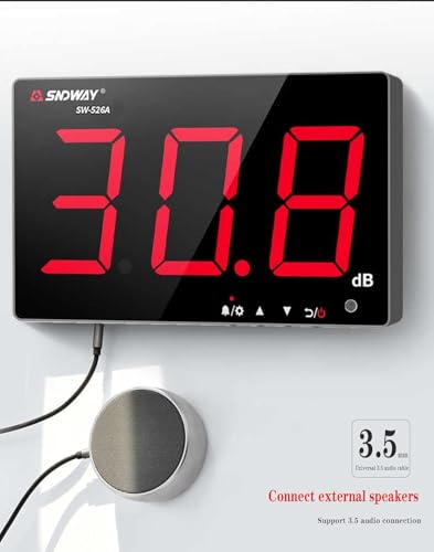 SNDWAY SW-525A 30-130dB Digital Sound Level Meter with Large LCD Display Noise Meter Decibel Wall Mounted Hanging (525A) - Image 4