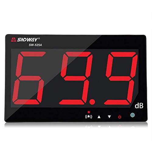 SNDWAY SW-525A 30-130dB Digital Sound Level Meter with Large LCD Display Noise Meter Decibel Wall Mounted Hanging (525A) - Image 1