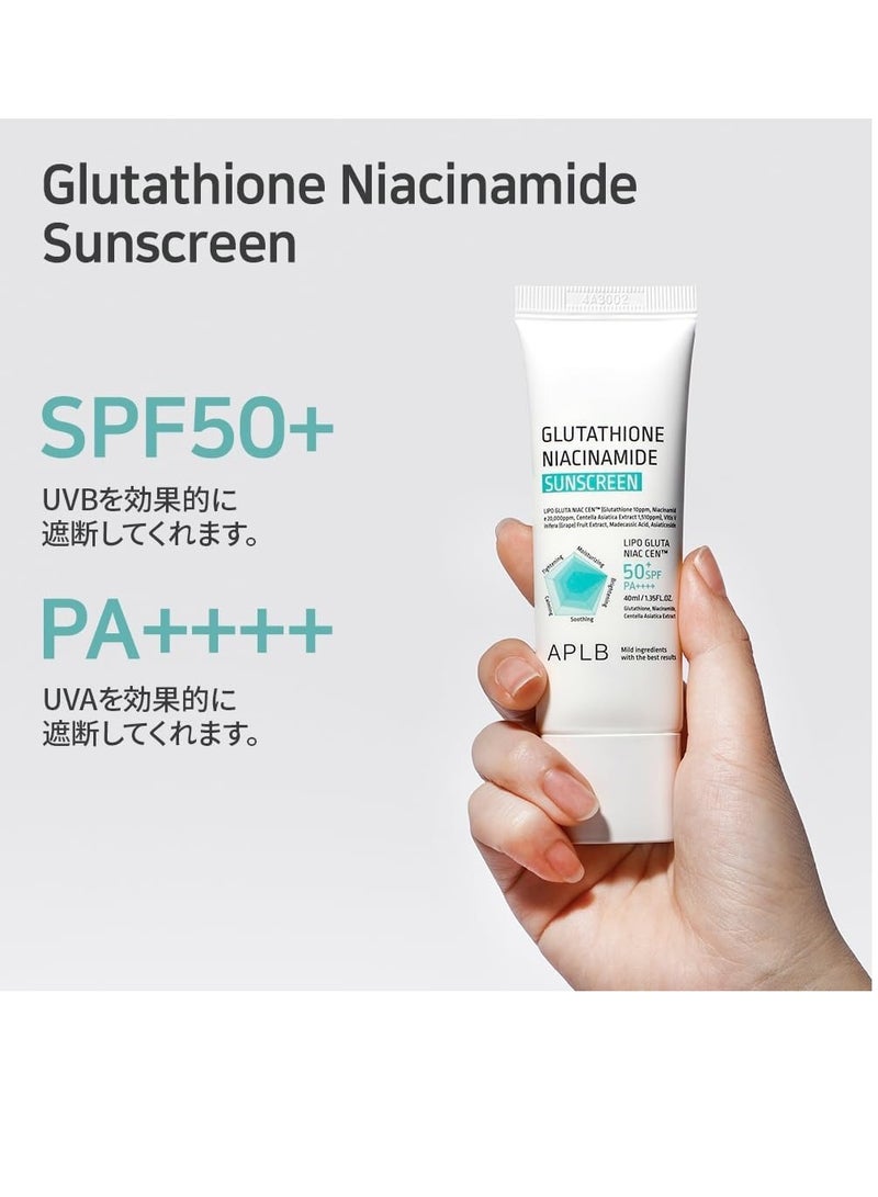 ايه بي ال بي جلوتاثيون نياسيناميد، واقي من الشمس، عامل حماية من الشمس 50+ PA ++++، 1.35 أونصة سائلة (40 مل) - Image 3