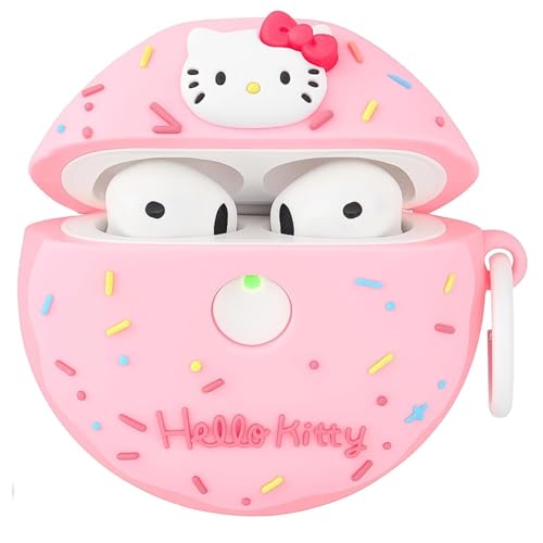 Emoh Roced Compatible with AirPods 4 Cover 2024, Case Cover for AirPods 4th Generation Case for Apple Airpods 4 2024 with Keychain for Women Girls (Donut Kitty, Airpod 4th Generation Case) - Image 1