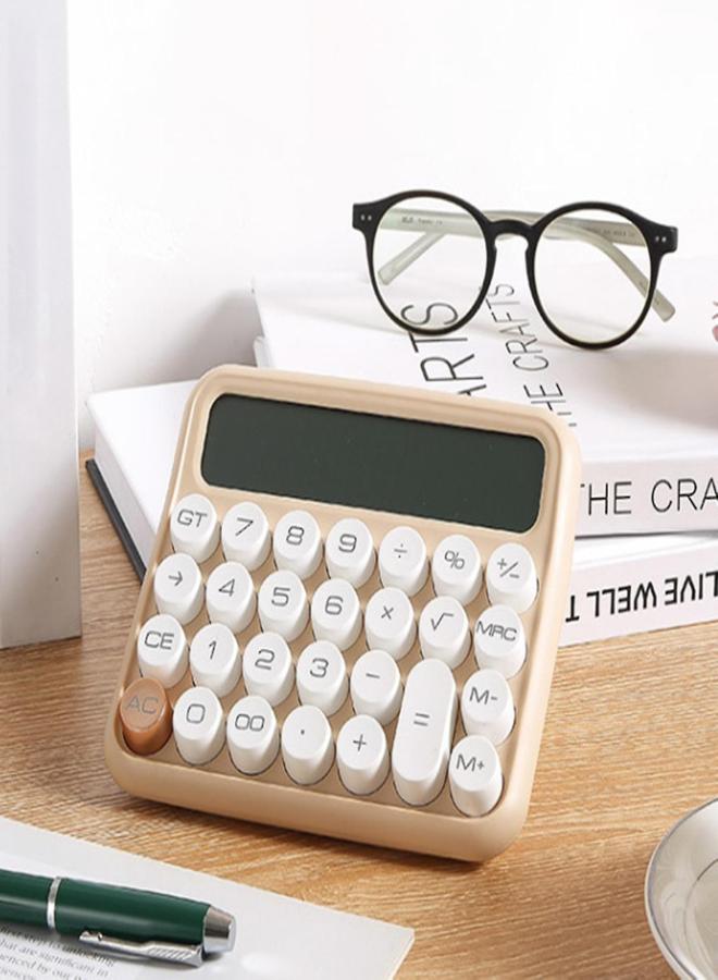 Calculator Large Led Screen Portable Energy Saving Mechanical Keyboard Auto Shut Off Calculating Candy Color Clear Printing Handheld Calculator Statio color: Light Coffee - Image 5