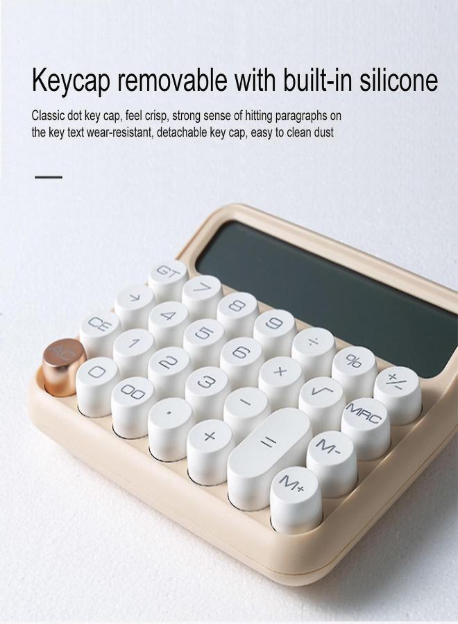 Calculator Large Led Screen Portable Energy Saving Mechanical Keyboard Auto Shut Off Calculating Candy Color Clear Printing Handheld Calculator Statio color: Light Coffee - Image 3