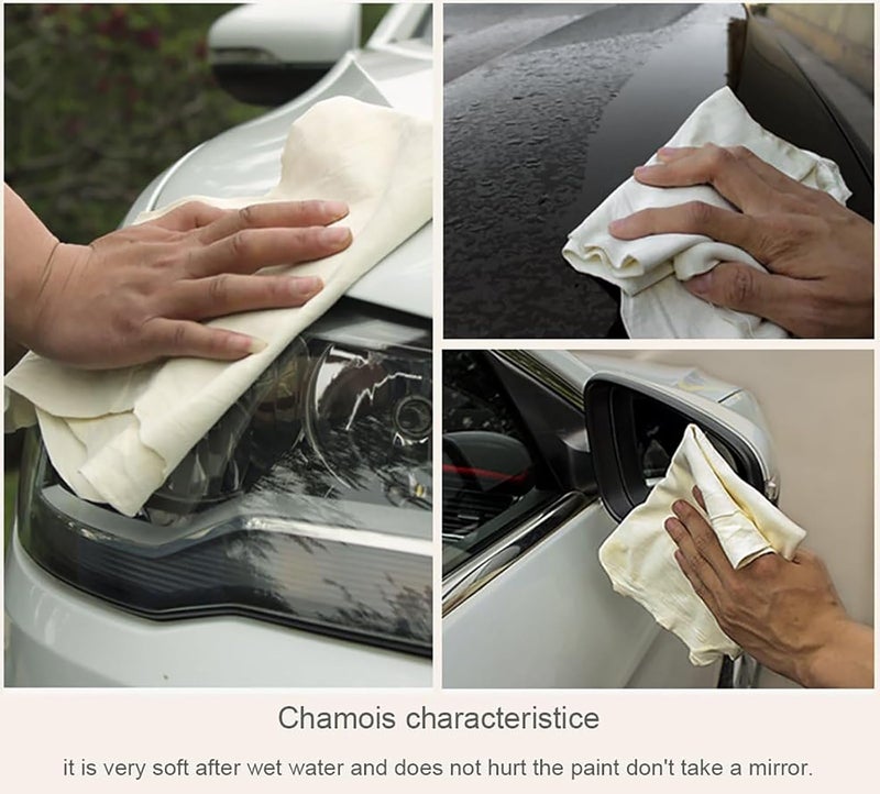 XNBTFK 2 PCS Chamois Leathers for Cars, 40 x 30 cm Soft Shammy Leather Cloth - Image 5