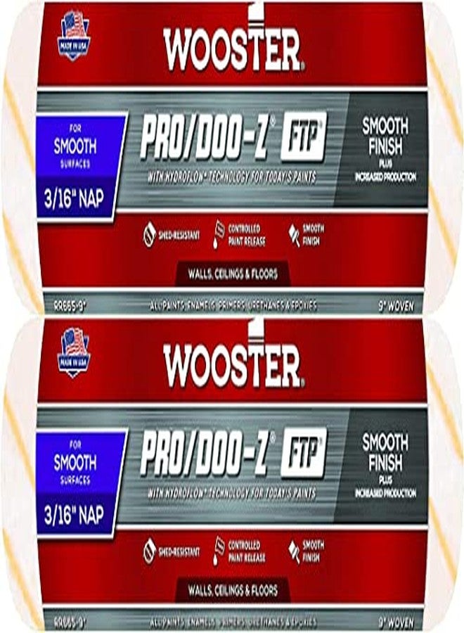 Wooster Genuine 9" Pro/Doo-Z FTP 3/16" Nap Roller Cover 2-Pack, RR665-9-2PK - Image 1