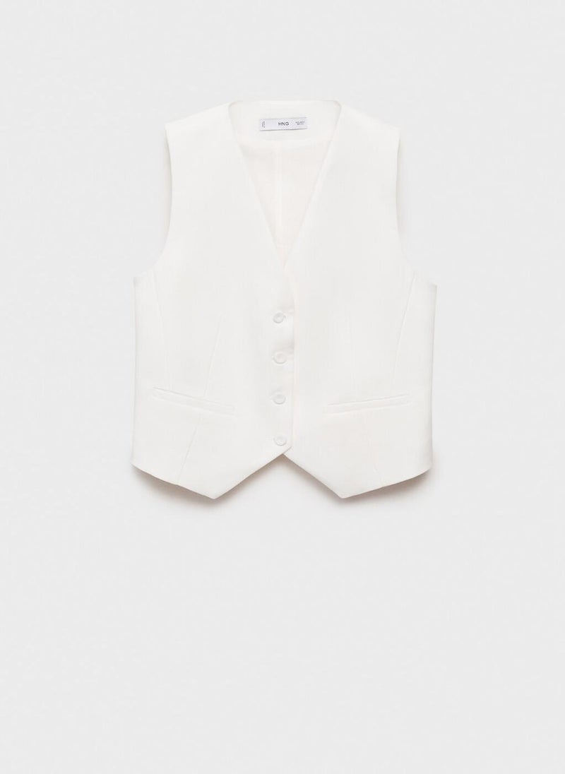 MANGO Straight Lyocell Suit Waistcoat  - Image 5