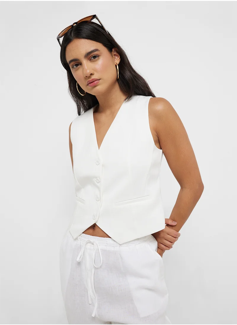 MANGO Straight Lyocell Suit Waistcoat