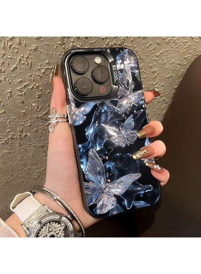 جراب iPhone 16 Pro بتصميم كرتوني على شكل فراشة رائع - تصميم إبداعي عصري، مقاوم للصدمات، مضاد للخدش، حماية من السقوط، غطاء ناعم من مادة TPU - Image 1